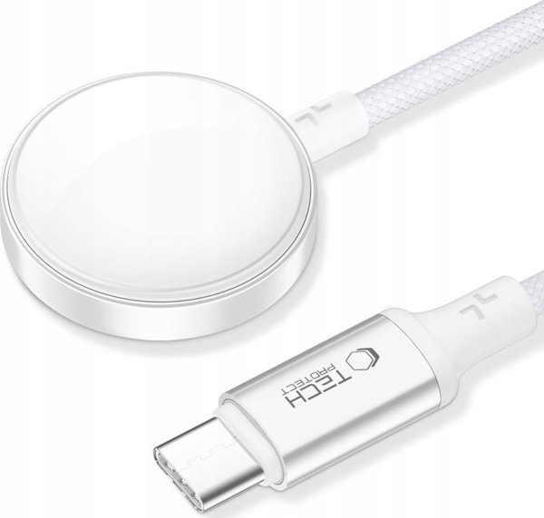 Tech-Protect MC02 Ultraboost Μαγνητικός Φορτιστής Apple Watch, Καλώδιο Type-C 100cm, Λευκό