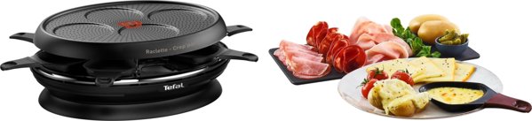 Tefal Tefal RE3208 2-σε-1 Store'In, Raclette (μαύρο, 1050 watts, για 8 άτομα)