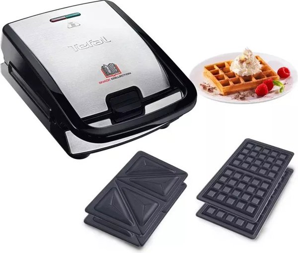 TEFAL Sumuštinių ir vaflių keptuvas SW852D12, 2 padėklai (Juodas)