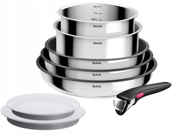Tefal Zestaw garnków Ingenio Cook Eat 8 el. stal nierdzewna non-stick (L881S804)