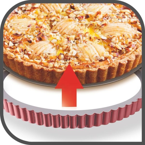 Tefal Delibake Φόρμα για Τάρτα 28cm J1641574, Αντικολλητική, Μαύρη