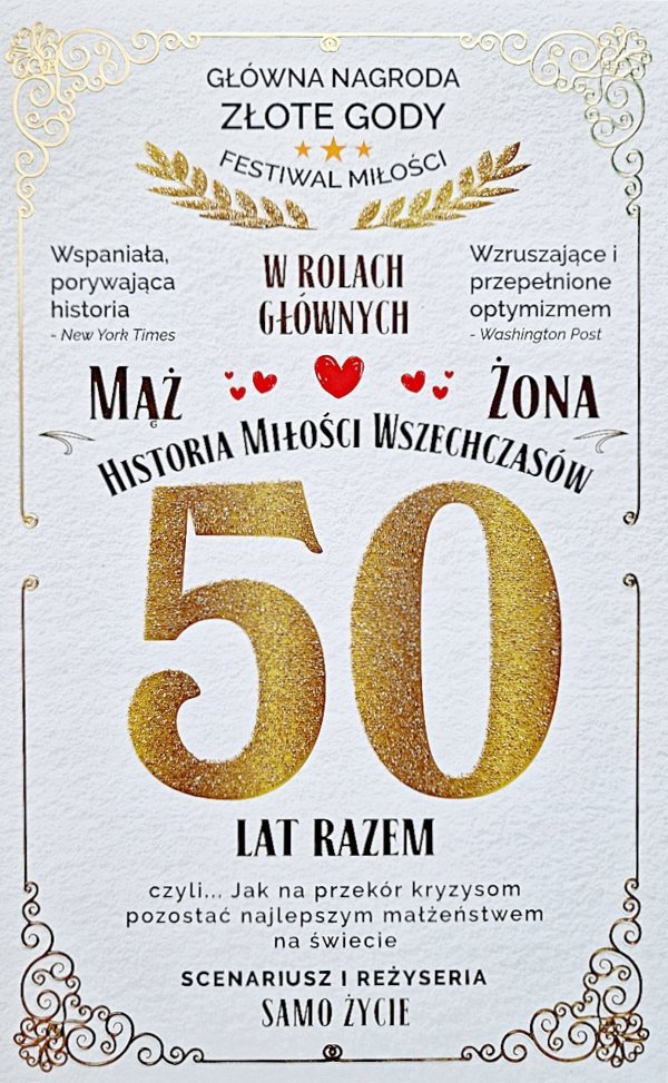 Teka Karnet 50 rocznica Slubu (zlota)
