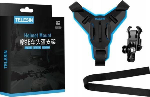 Telesin Βάση Στήριξης για Κράνος για GoPro HERO 10/9/8/7/6/5/4/3+/MAX, Αντιολισθητικό Στήριγμα Κάμερας, Μαύρο