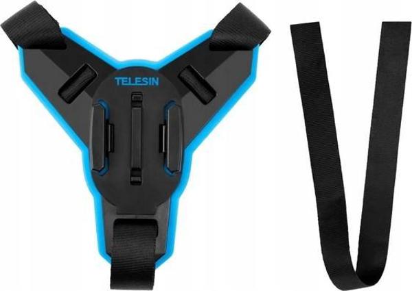 Telesin Βάση Στήριξης για Κράνος για GoPro HERO 10/9/8/7/6/5/4/3+/MAX, Αντιολισθητικό Στήριγμα Κάμερας, Μαύρο