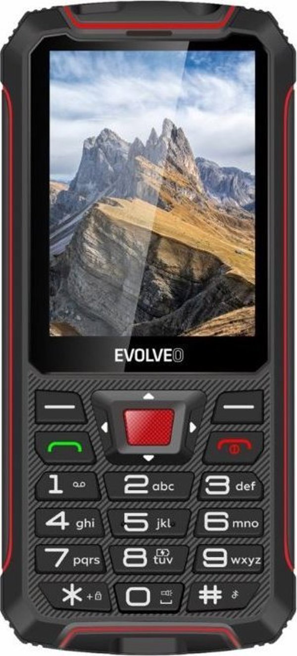 Έξυπνο τηλέφωνο Evolveo EVOLVEO StrongPhone W4, αδιάβροχο ανθεκτικό Dual SIM τηλέφωνο, μαύρο-κόκκινο