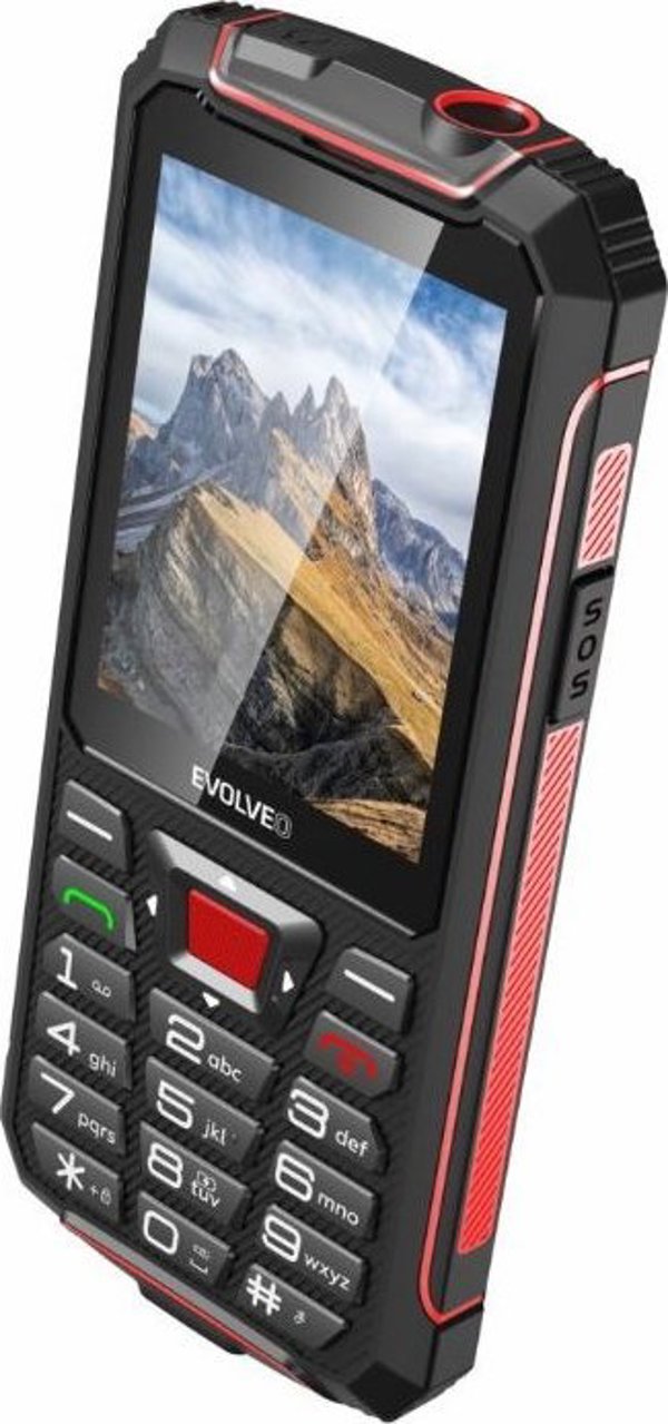 Έξυπνο τηλέφωνο Evolveo EVOLVEO StrongPhone W4, αδιάβροχο ανθεκτικό Dual SIM τηλέφωνο, μαύρο-κόκκινο