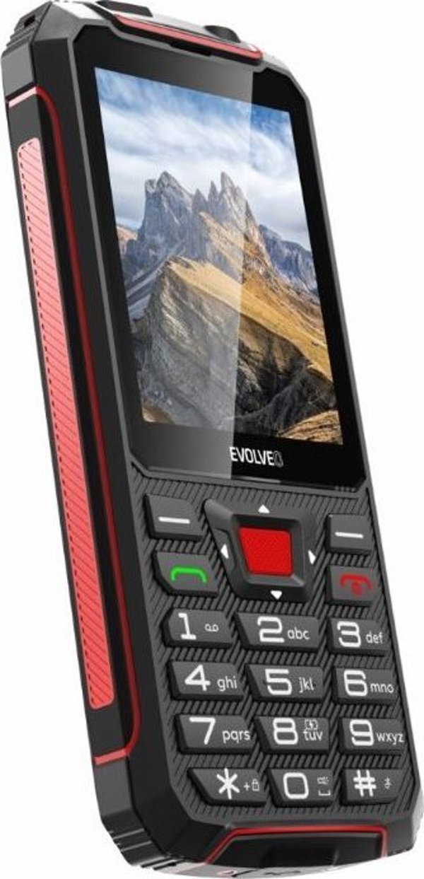 Έξυπνο τηλέφωνο Evolveo EVOLVEO StrongPhone W4, αδιάβροχο ανθεκτικό Dual SIM τηλέφωνο, μαύρο-κόκκινο