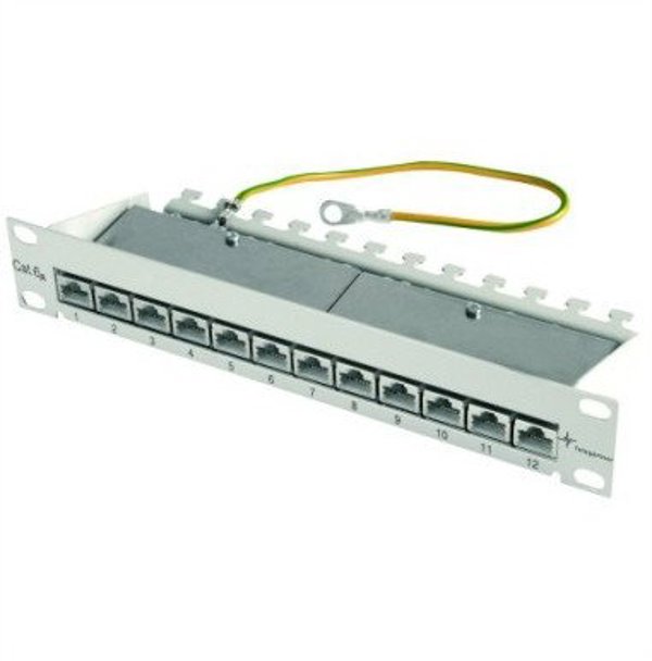 TELEGRTNER 10 Patch panel 255 mm, RAL 7035, MPP12-HS K Cat.6A