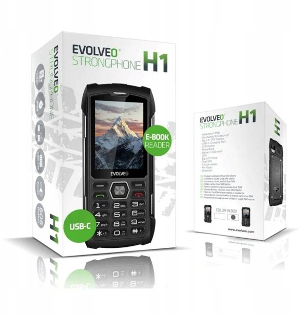 Evolveo StrongPhone H1 Ανθεκτικό Κινητό Dual SIM Μαύρο-Ασημί