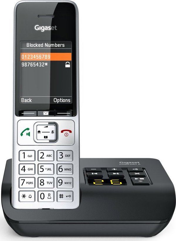 Gigaset COMFORT 500A Αναλογικό Τηλέφωνο DECT, 2.2" Οθόνη, Τηλεφωνικός Κατάλογος 200 Επαφών, Ασημί/Μαύρο