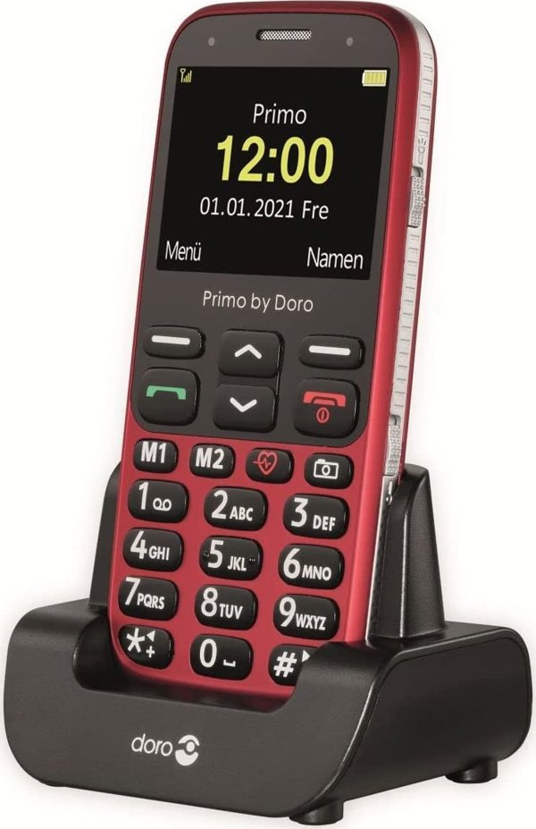 Doro Primo 368 Κινητό Τηλέφωνο με Υποδοχή MicroSD & 3.5mm Jack, Κόκκινο