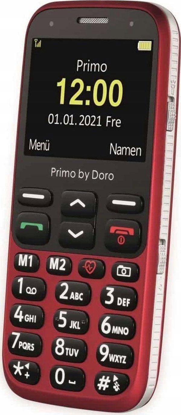 Doro Primo 368 Κινητό Τηλέφωνο με Υποδοχή MicroSD & 3.5mm Jack, Κόκκινο
