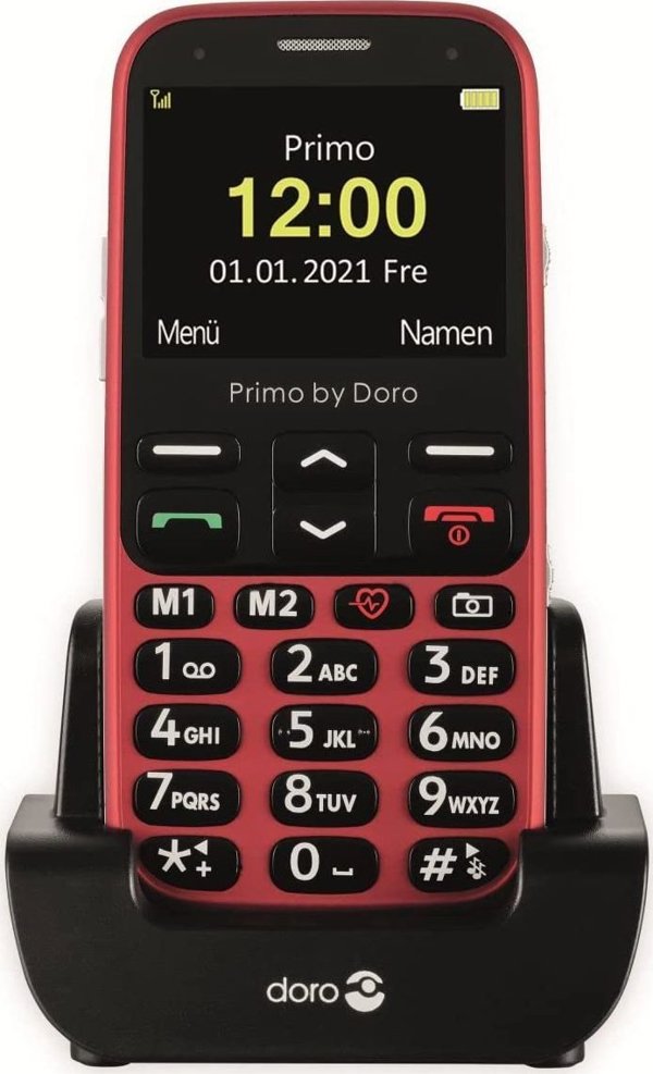 Doro Primo 368 Κινητό Τηλέφωνο με Υποδοχή MicroSD & 3.5mm Jack, Κόκκινο