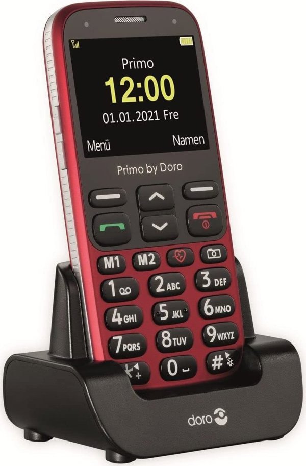 Doro Primo 368 Κινητό Τηλέφωνο με Υποδοχή MicroSD & 3.5mm Jack, Κόκκινο
