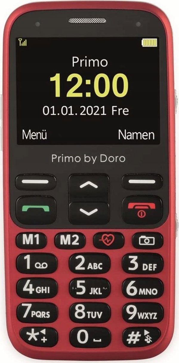 Doro Primo 368 Κινητό Τηλέφωνο με Υποδοχή MicroSD & 3.5mm Jack, Κόκκινο