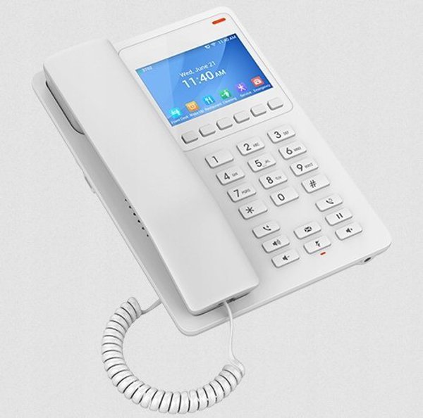 Grandstream GHP 630W Τηλέφωνο Ξενοδοχειακό με Οθόνη LCD, Wi-Fi, Λευκό