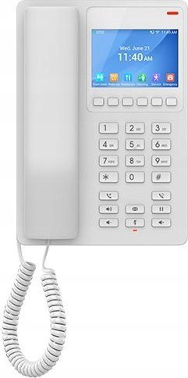 Grandstream GHP 630W Τηλέφωνο Ξενοδοχειακό με Οθόνη LCD, Wi-Fi, Λευκό