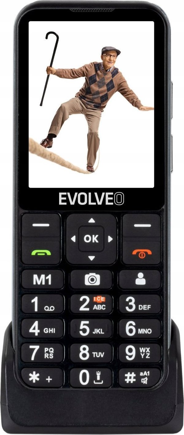 Κινητό Τηλέφωνο Evolveo EVOLVEO EasyPhone LT για ηλικιωμένους με φορτιστή μαύρο
