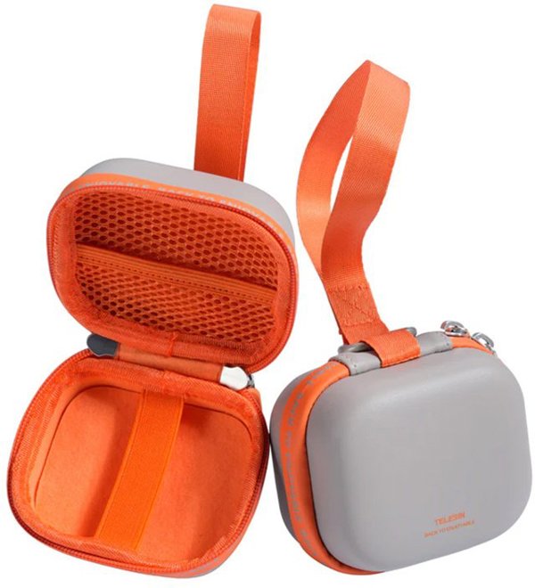 Telesin Mini Τσάντα Μεταφοράς για Action Cameras από EVA, Γκρι-Πορτοκαλί