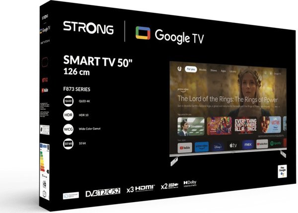 Telewizor Strong Strong SRT 50UF8733 127 cm (50") 4K Ultra HD Smart TV Wi-Fi Metaliczny, Srebrny 350 cd/m