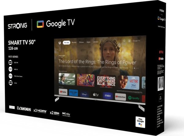Telewizor Strong Strong SRT 50UF8733 127 cm (50") 4K Ultra HD Smart TV Wi-Fi Metaliczny, Srebrny 350 cd/m