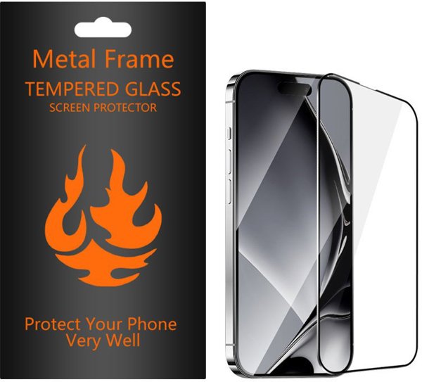Tempered glass metal frame for iPhone 14 Pro Max 6,7" black frame 5900495756299