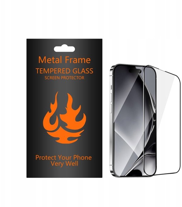 Tempered glass metal frame for Samsung Galaxy A06s black frame 5906961962324