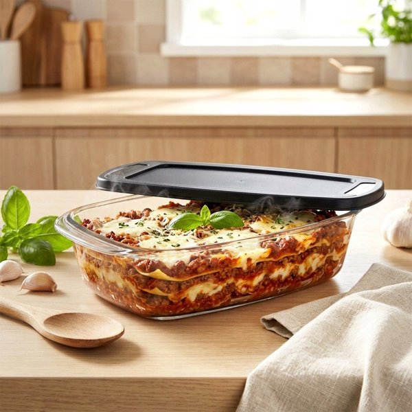 Termolex Naczynie żaroodporne szklane brytfanna z pokrywką do pieczenia VILDE 1,5 l