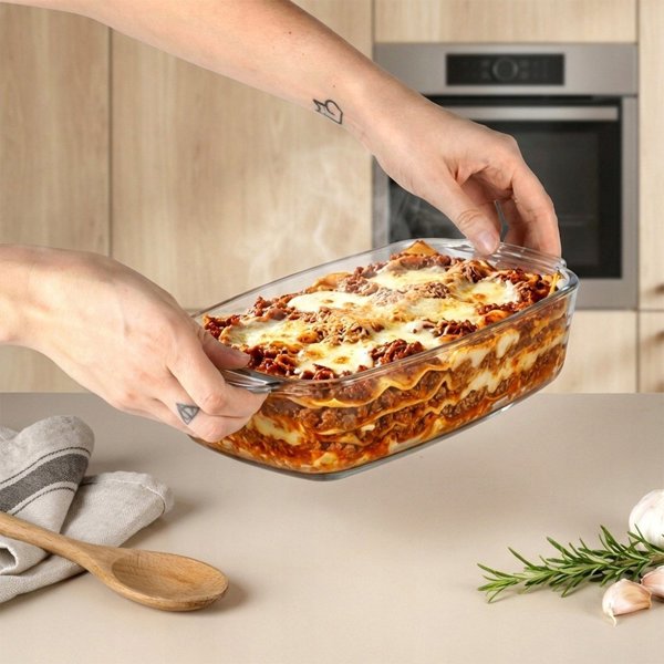 Termolex Naczynie żaroodporne szklane brytfanna z pokrywką do pieczenia VILDE 1,5 l