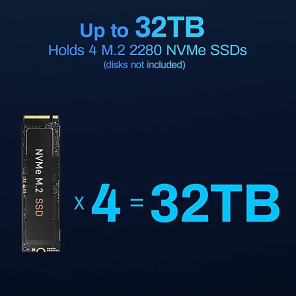 TERRAMASTER F4 SSD 4bay All SSD NAS,Quad Core,8GB DDR5,Diskl