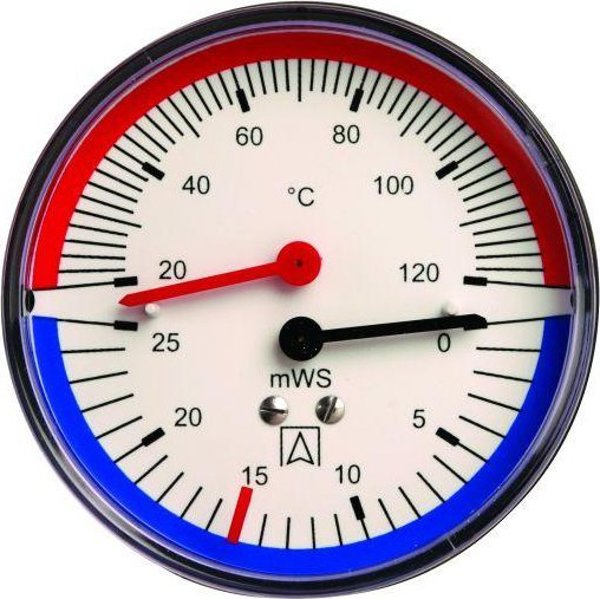 Afriso TH 80 Θερμοϋγρόμετρο, 80mm, 0-40 mH2O, 20-120°C, Σύνδεση G1/4, Κλάση Ακριβείας 2.5