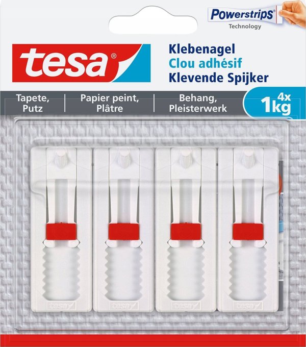 Tesa Specjalny gwozdz samoprzylepny do 1kg, 4 sztuki