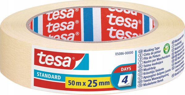 Tesa ΤΑΙΝΙΑ ΜΑΣΚΑΡΙΣΜΑΤΟΣ STANDARD 4 ΗΜΕΡΕΣ 50M:25MM ΜΠΕΖ