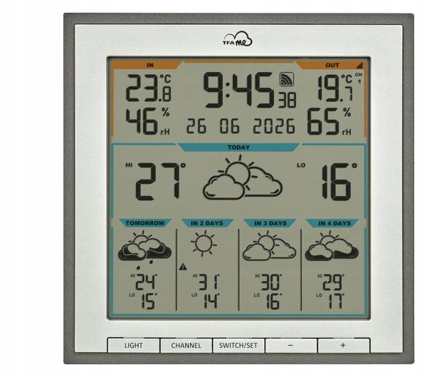 TFA TFA.me 35.8105.10   ID-08 WLAN Funk-Wetterstation     grau