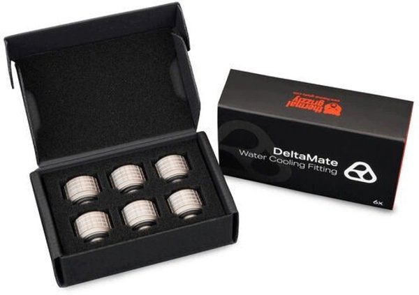 Thermal Grizzly DeltaMate Kompressions-Fitting G1/4, Nickel, 6er-Pack