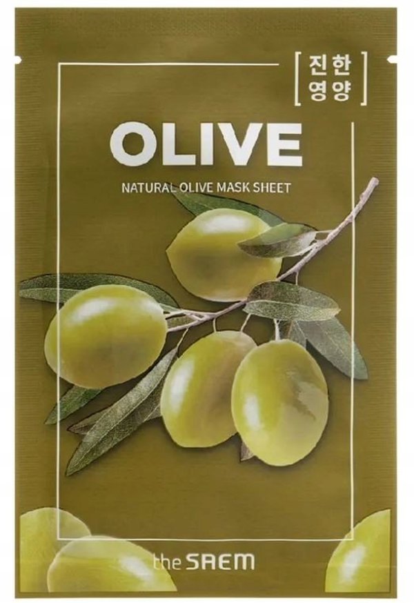 theSaem Natural Mask Sheet Olive – Ενυδατική Υφασμάτινη Μάσκα Προσώπου με Εκχύλισμα Ελιάς