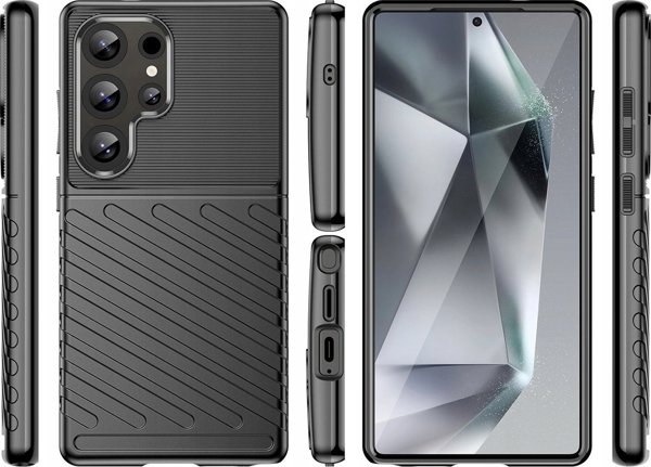 Θήκη Thunder για Samsung Galaxy S25 Ultra σιλικονούχα θήκη - μαύρο