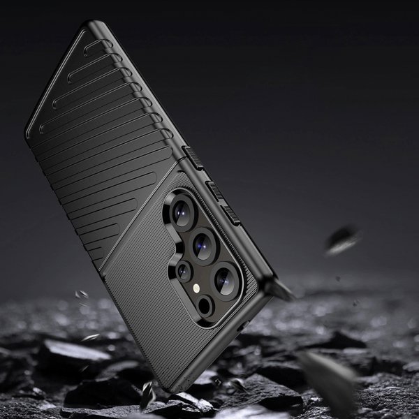 Θήκη Thunder για Samsung Galaxy S25 Ultra σιλικονούχα θήκη - μαύρο