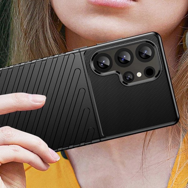 Θήκη Thunder για Samsung Galaxy S25 Ultra σιλικονούχα θήκη - μαύρο