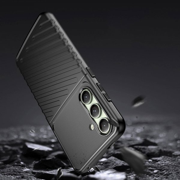 Θήκη Thunder για Samsung Galaxy S24 FE θήκη σιλικόνης ανθεκτική - μαύρο