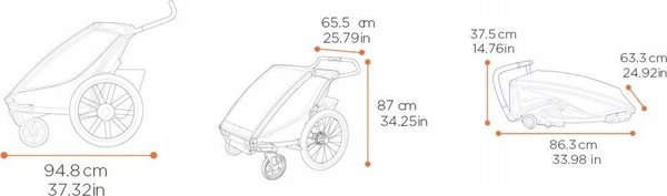 Thule Thule Chariot Sport 2 - pojedyncza przyczepka rowerowa | G3 Juodas