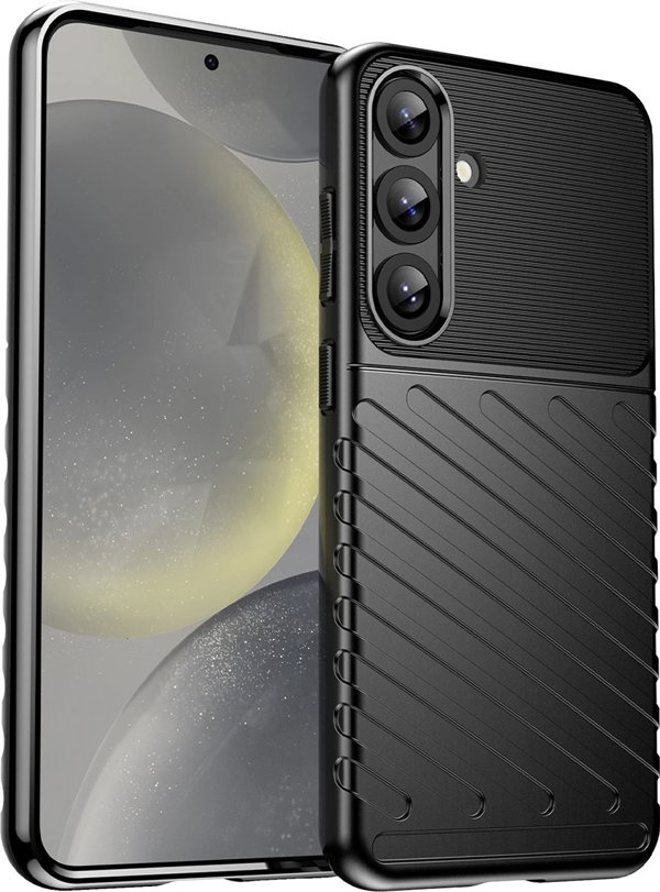Θήκη Thunder για Samsung Galaxy S25+ σιλικόνη θωρακισμένη θήκη - μαύρο