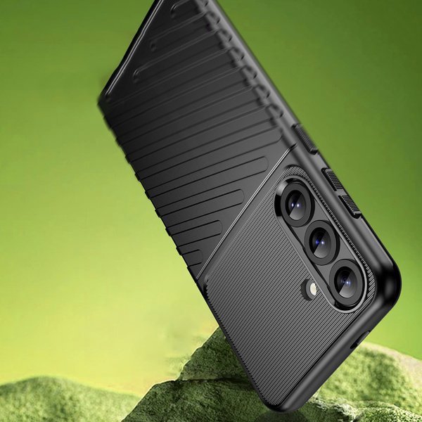 Θήκη Thunder για Samsung Galaxy S25+ σιλικόνη θωρακισμένη θήκη - μαύρο