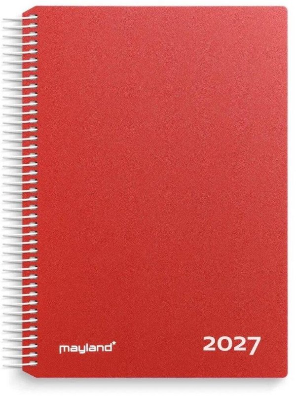 Timekalender rød PP-plast 2027