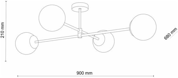 Tk Lighting Sarius 4735 φωτιστικό οροφής 4x6W G9 μαύρο/λευκό