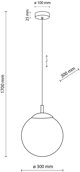TK Lighting Esme 5670 κρεμαστό φωτιστικό 1x15W E27 λευκό/μαύρο