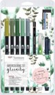 Tombow Σετ Ακουαρέλας Greenery 10 Τεμαχίων - Σετ Ζωγραφικής με Μαρκαδόρους