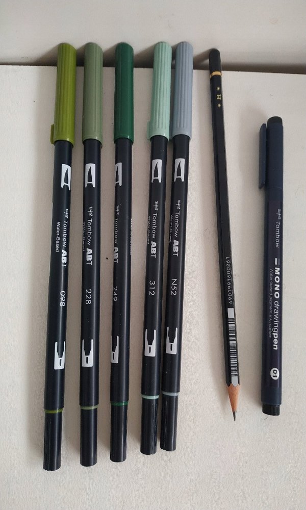 Tombow Σετ Ακουαρέλας Greenery 10 Τεμαχίων - Σετ Ζωγραφικής με Μαρκαδόρους