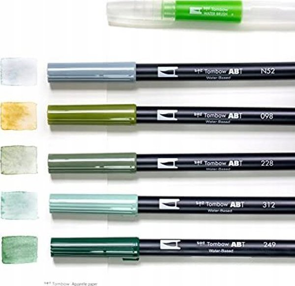 Tombow Σετ Ακουαρέλας Greenery 10 Τεμαχίων - Σετ Ζωγραφικής με Μαρκαδόρους