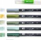 Tombow Σετ Ακουαρέλας Greenery 10 Τεμαχίων - Σετ Ζωγραφικής με Μαρκαδόρους